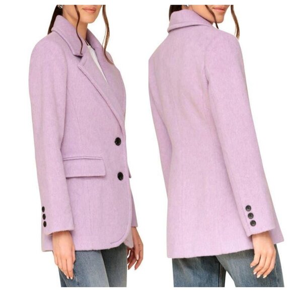 Avec Les Filles Cozy Boyfriend Brushed Wool-blend Blazer - Picture 5 of 7